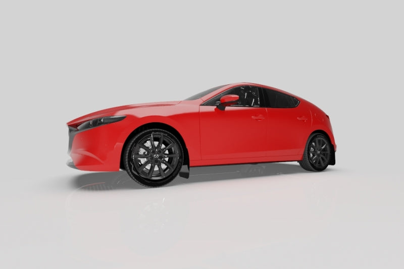 Rally Armor 19-25 Mazda3 Hatchback Black UR Mud Flap w/White Logo