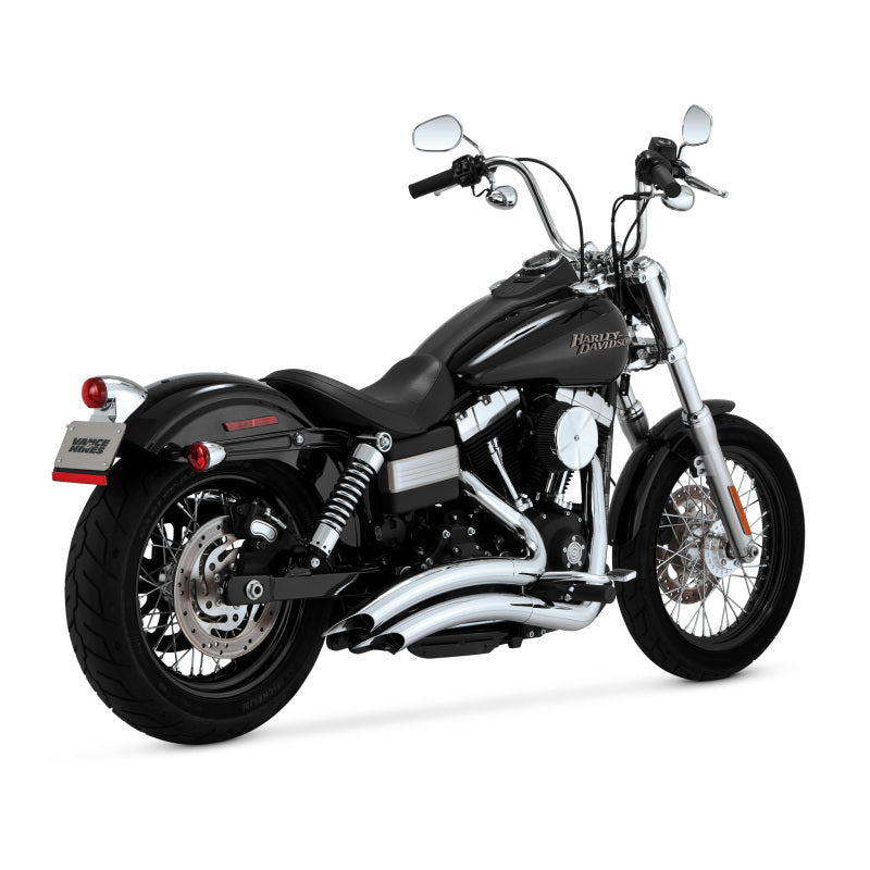 Vance &amp; Hines HD Dyna 06-09 Big Radius 2-2 Chrome Full System Exhaust