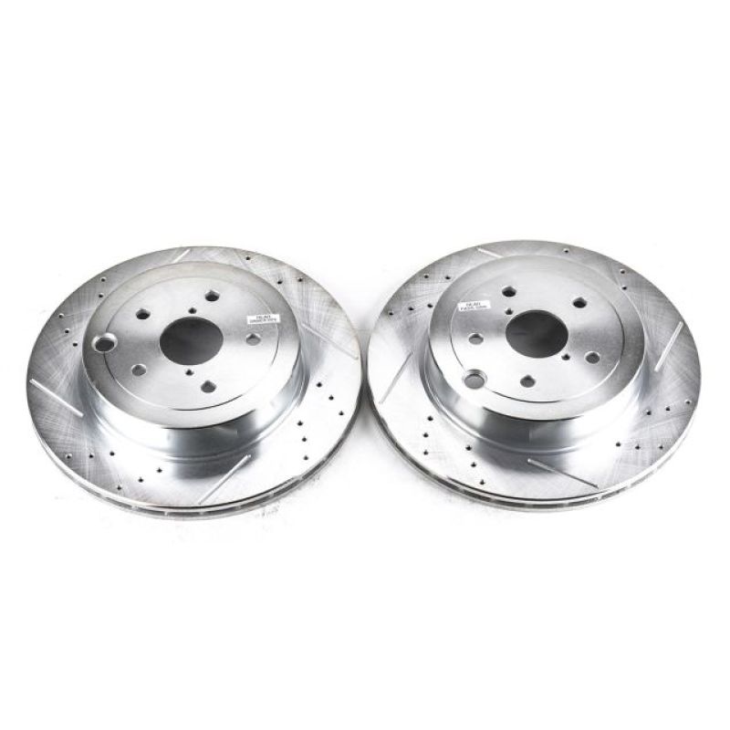 Power Stop 08-14 Subaru Impreza Rear Evolution Drilled &amp; Slotted Rotors - Pair