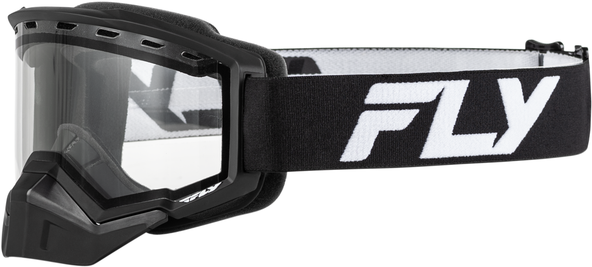 Yth Focus Snow Goggle Blk/Wht W/ Clear Lens