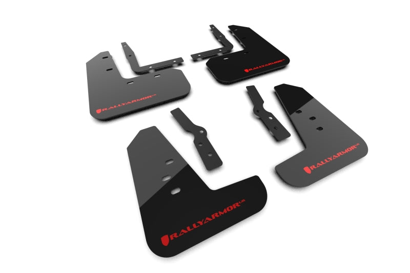 Rally Armor 2024+ Ford Mustang Black UR Mud Flap w/ Red Logo