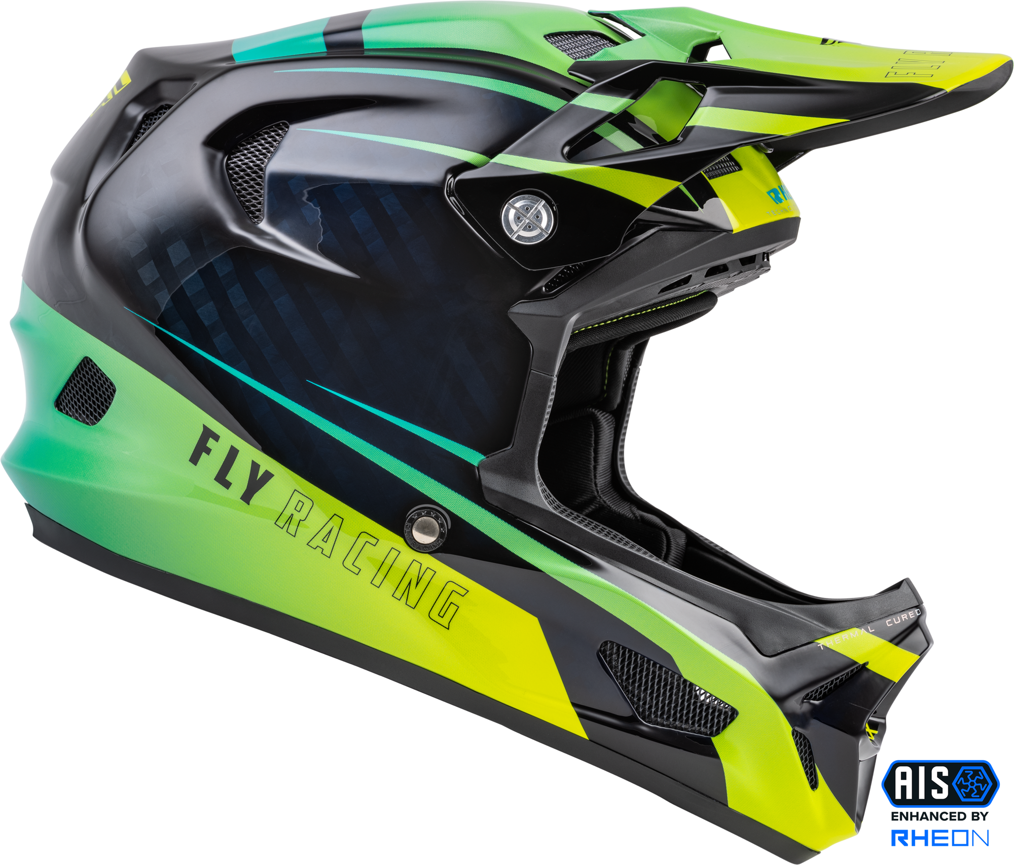 Werx R Helmet Hi Vis/Teal Carbon Md