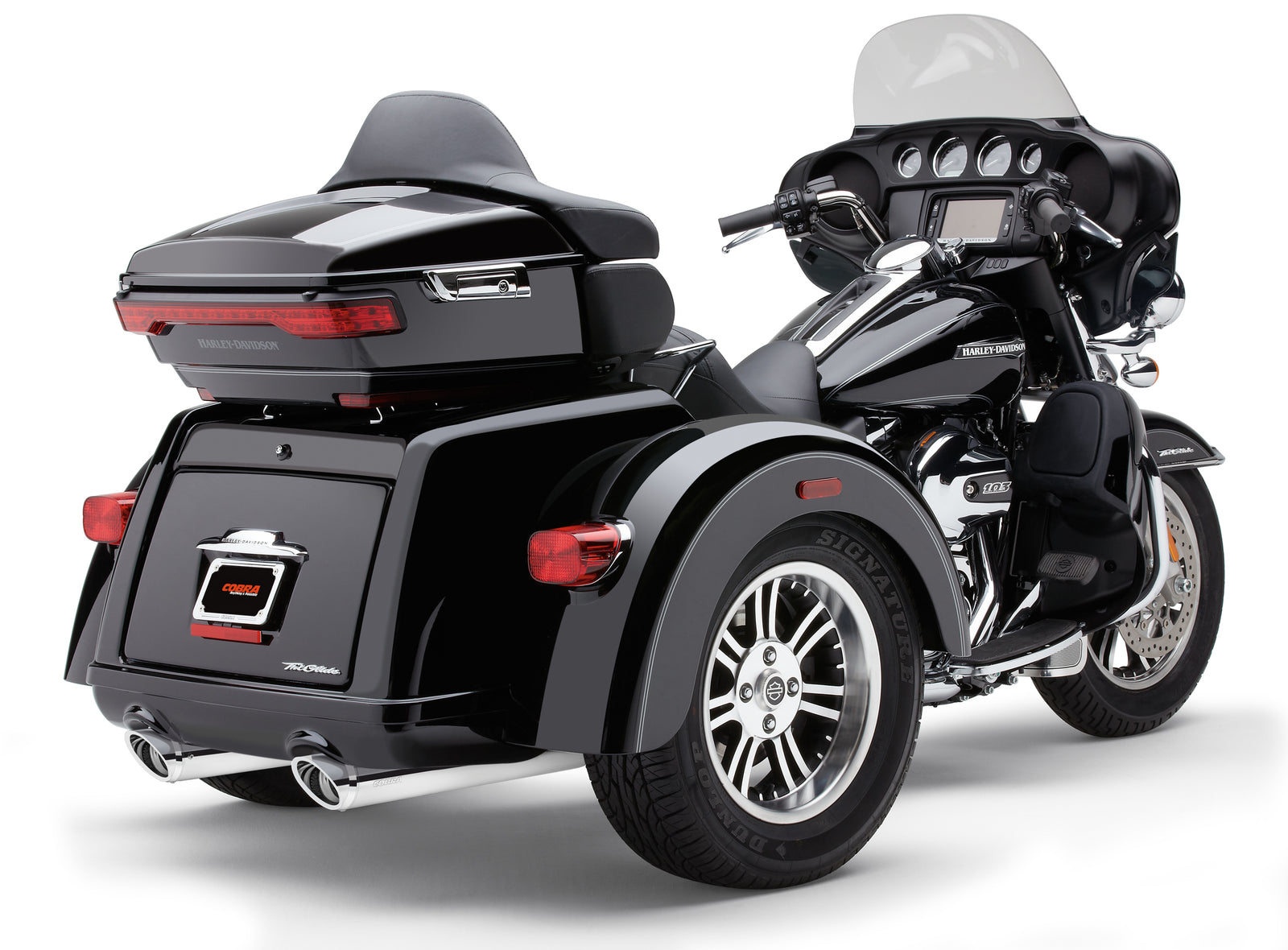 Slip Ons W/Billet Tips Chrome Tri Glide 09 22