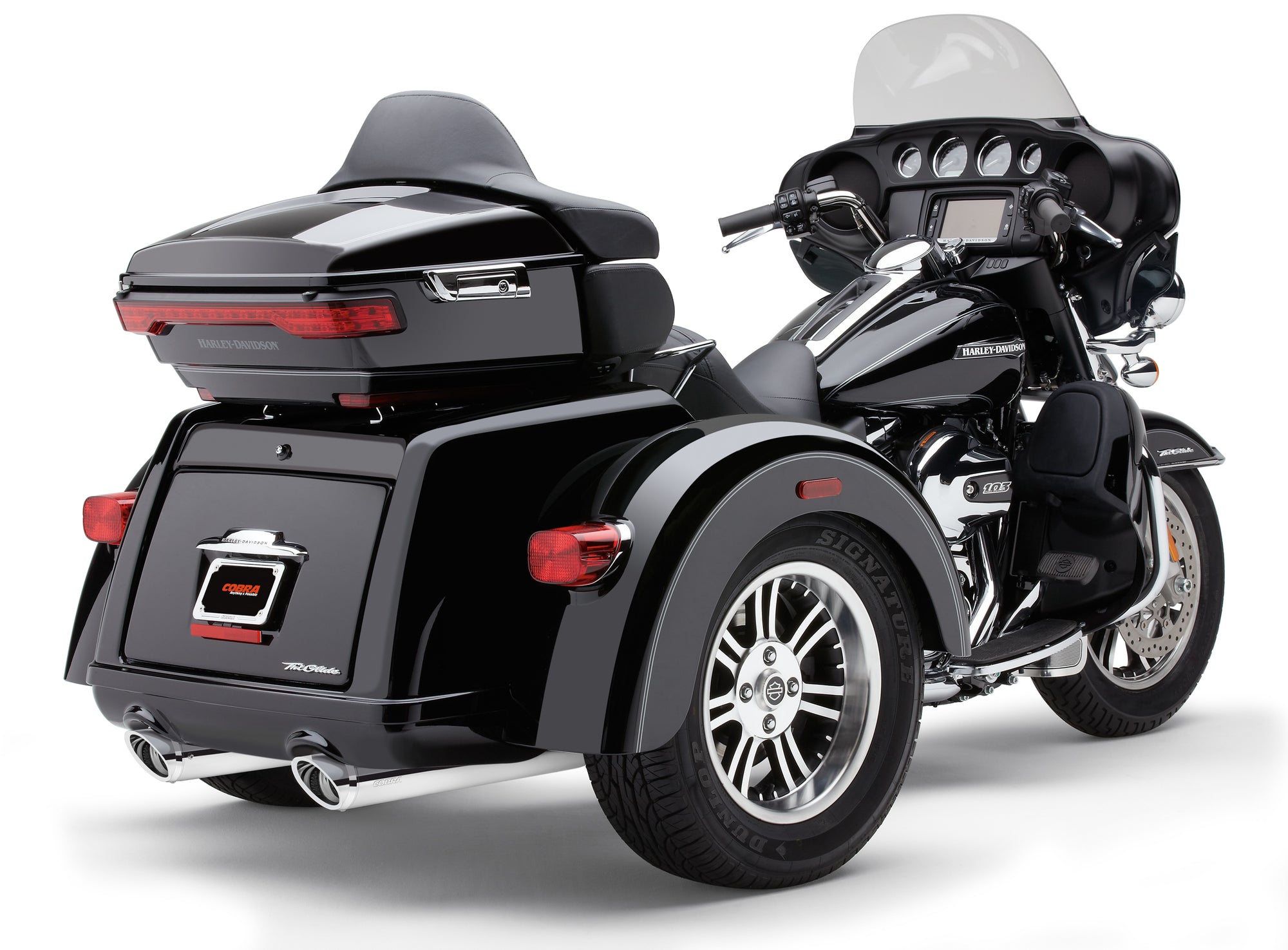 Slip Ons W/Billet Tips Chrome Tri Glide 09 22