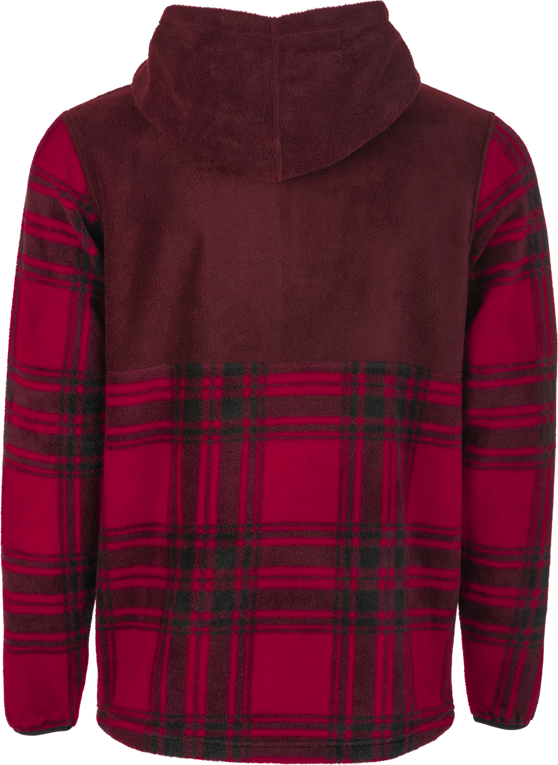 Fly Half Zip Pullover Hoodie Red Plaid Xl