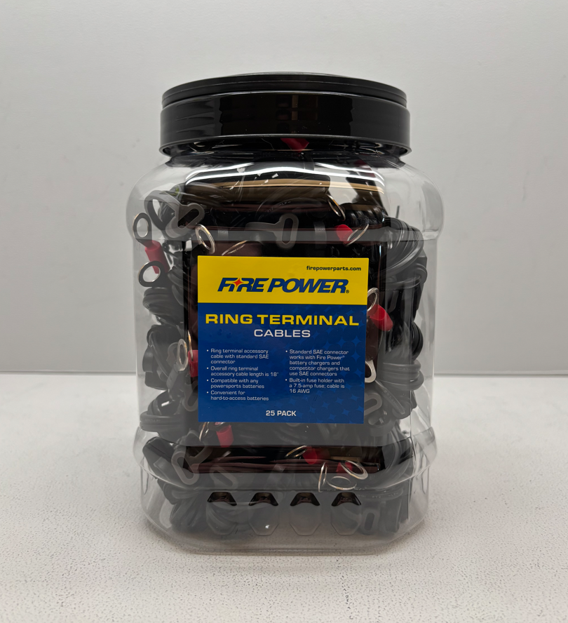 25/Pk Ring Jar Display Ring Terminal Cables