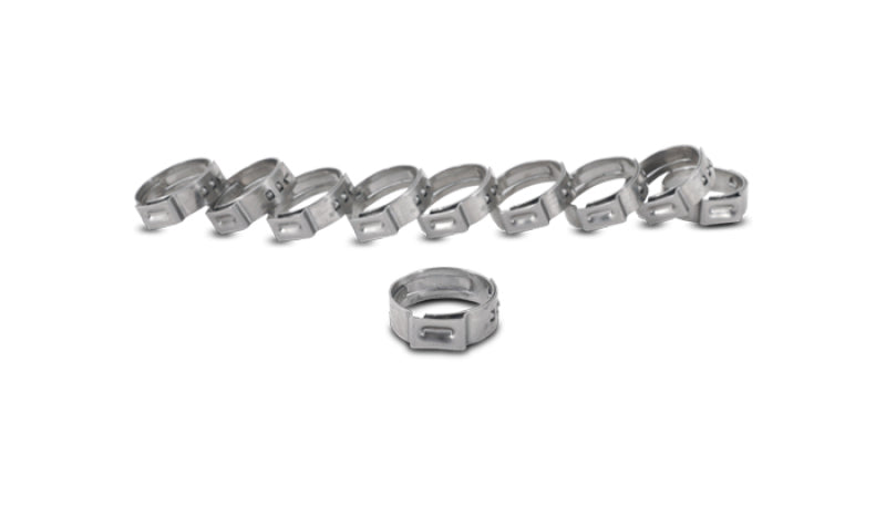 Vibrant One Ear Stepless Pinch Clamps 12.8-15.3mm clamping range (Pack of 10) SS 7mm band width