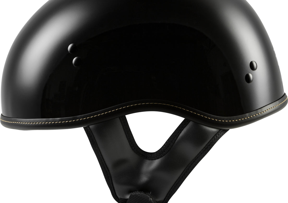 .357 Solid Half Helmet Gloss Black Md