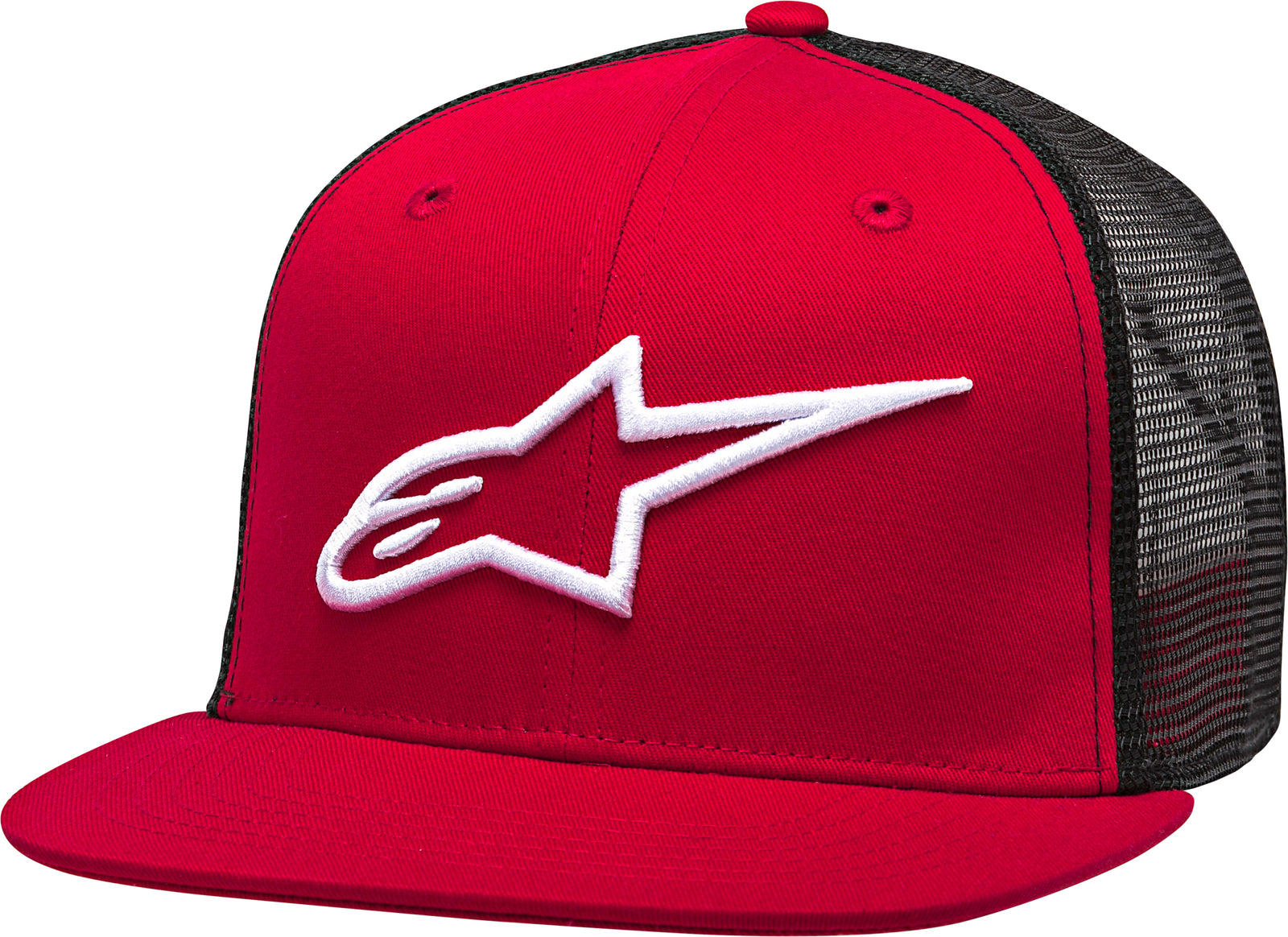 Copr Trucker Hat Red/Black Flat Bill