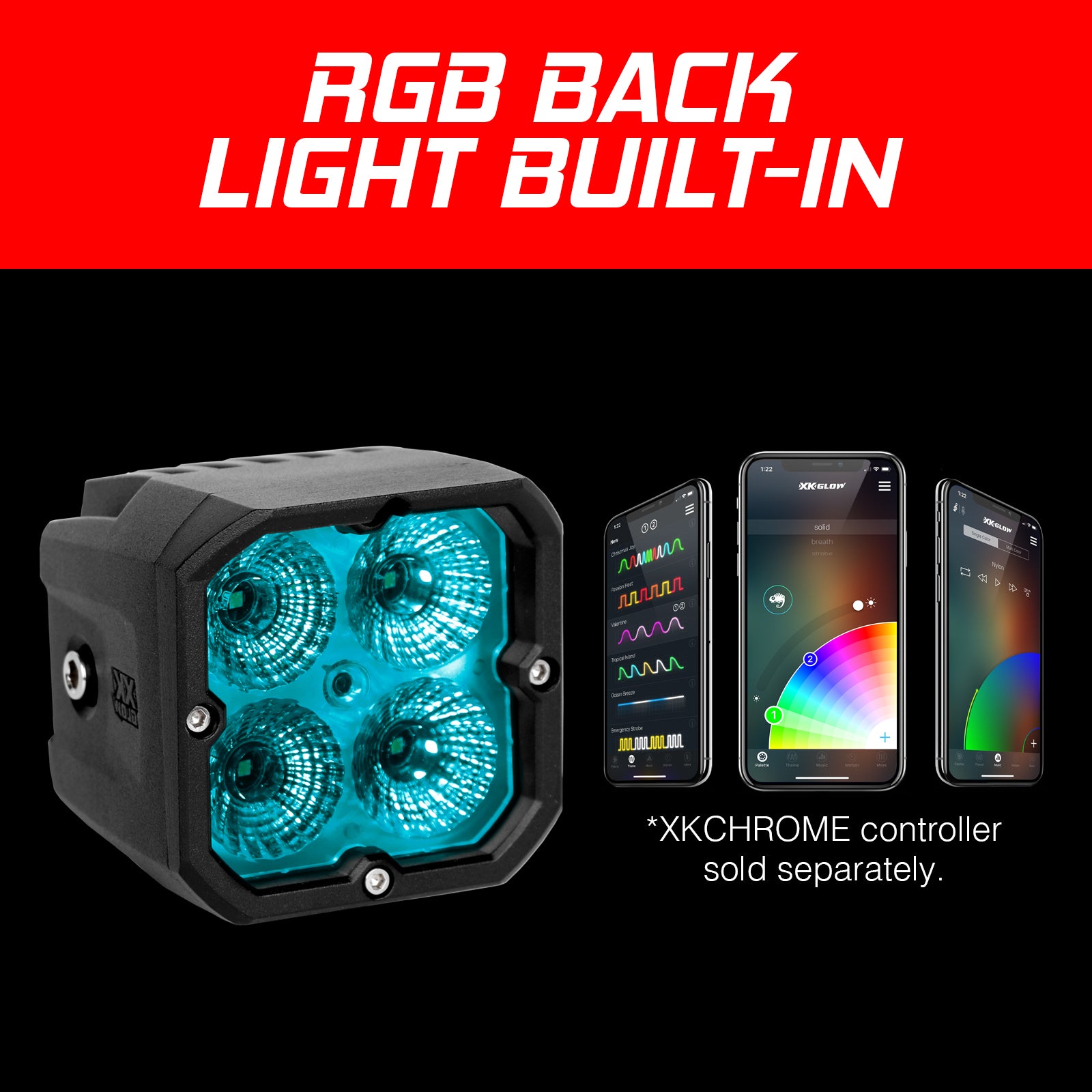 20w Rgb Pod Lights Driving Beam Pr