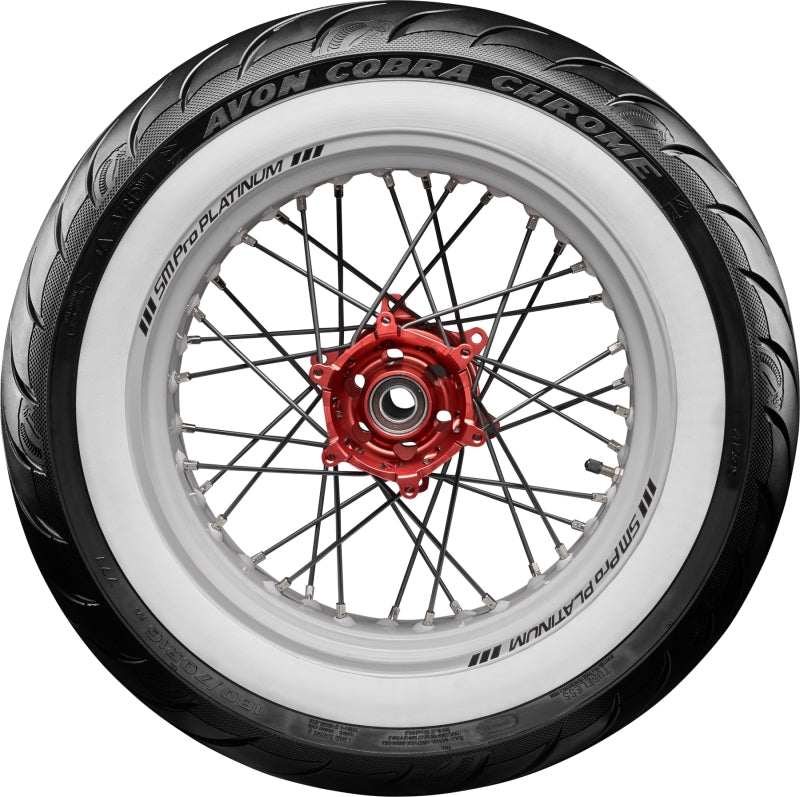 Avon Cobra Chrome AV92 White Sidewall Rear Tire - MU85B16 77H