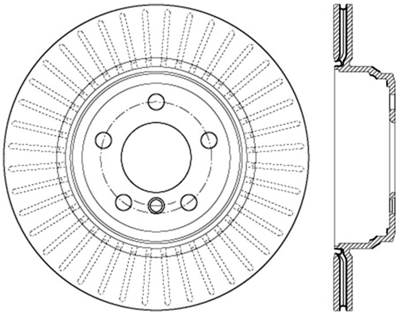 StopTech 12-16 BMW 335i Slotted &amp; Drilled Rear Right Rotor