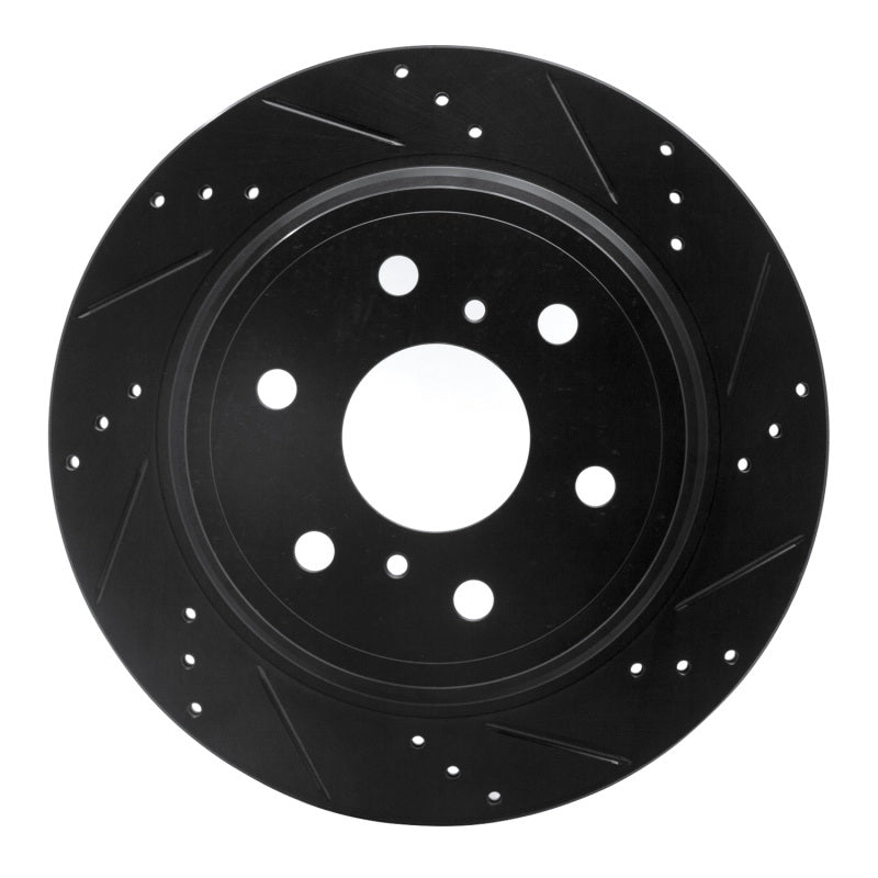 DFC 07-20 Cadillac Escalade ESV Rear Right Drilled &amp; Slotted Black Brake Rotor