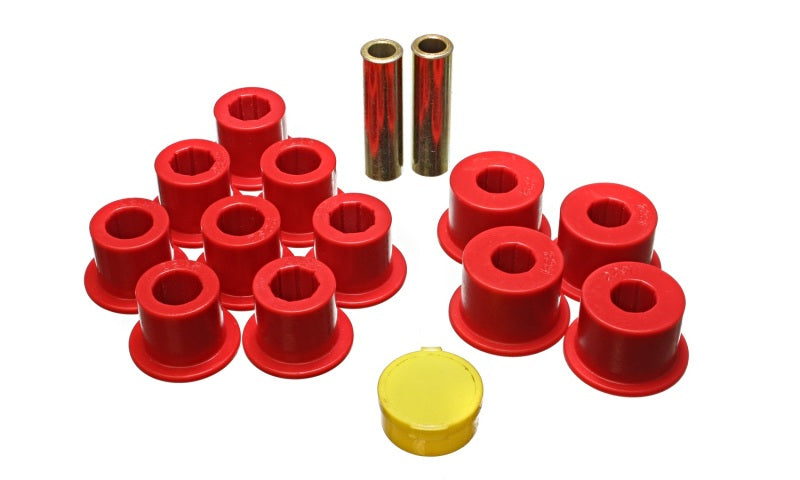 Energy Suspension 6/86-97 Nissan 720 &amp; Hardbody Pickup 2WD Red Rear Leaf Spring Bushing Set