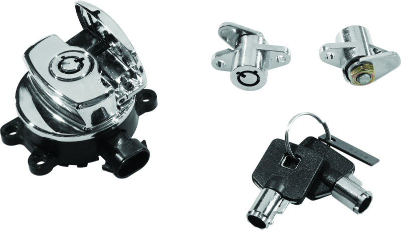 Bikers Choice 14-21 Road King Chrome Ignition Switch &amp; Saddlebag Lock Kit