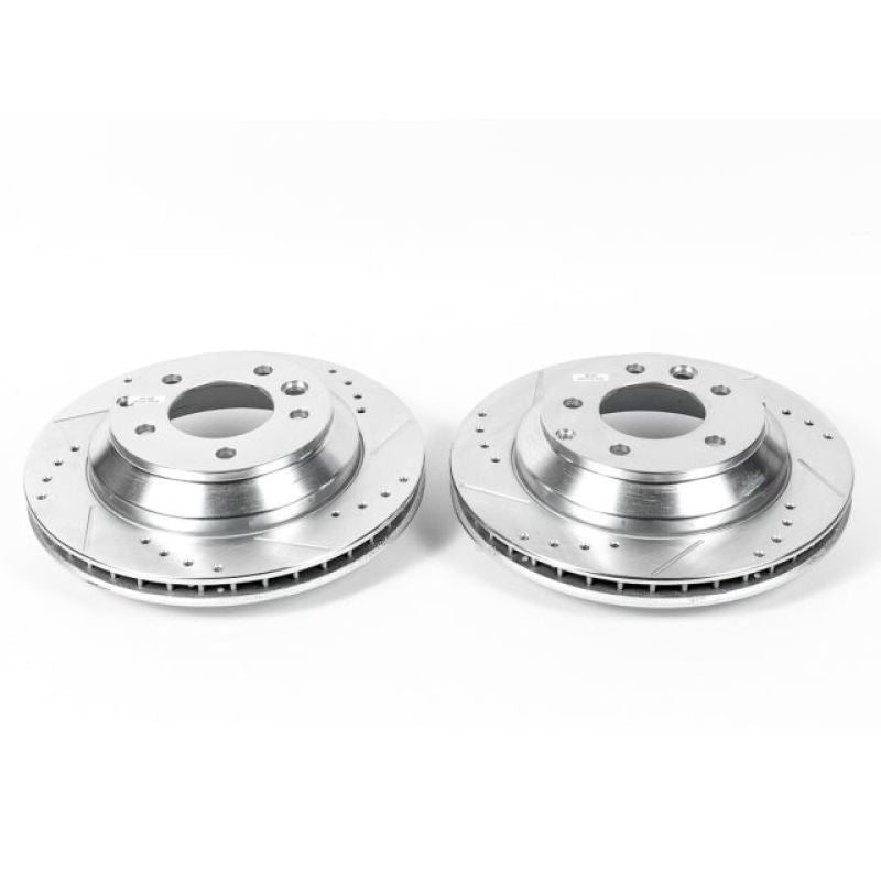 Power Stop 07-15 Audi Q7 Rear Evolution Drilled &amp; Slotted Rotors - Pair
