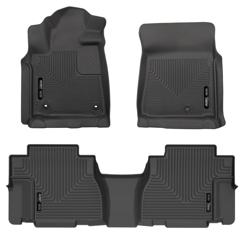 Husky Liners 12-22 Toyota Sequoia Weatherbeater Front &amp; 2nd Seat Floor Liners - Black