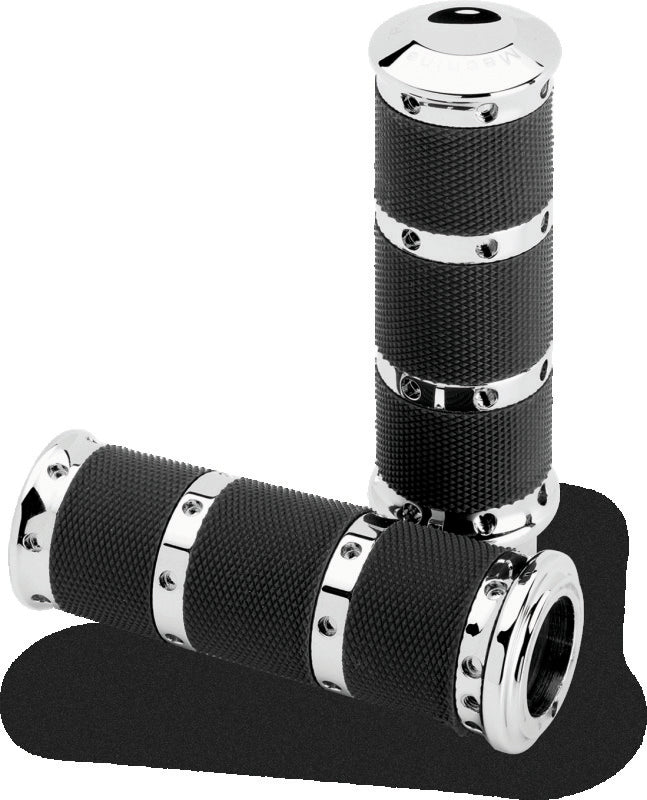 Performance Machine Handle Grip Set- XL Rubber 2K7 - Chrome