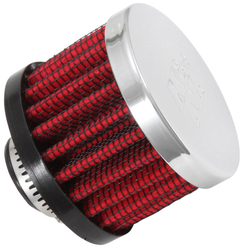 K&amp;N Clamp On Rubber Base Crankcase Vent Filter 0.5in Flange ID 2in OD 1.5in Height