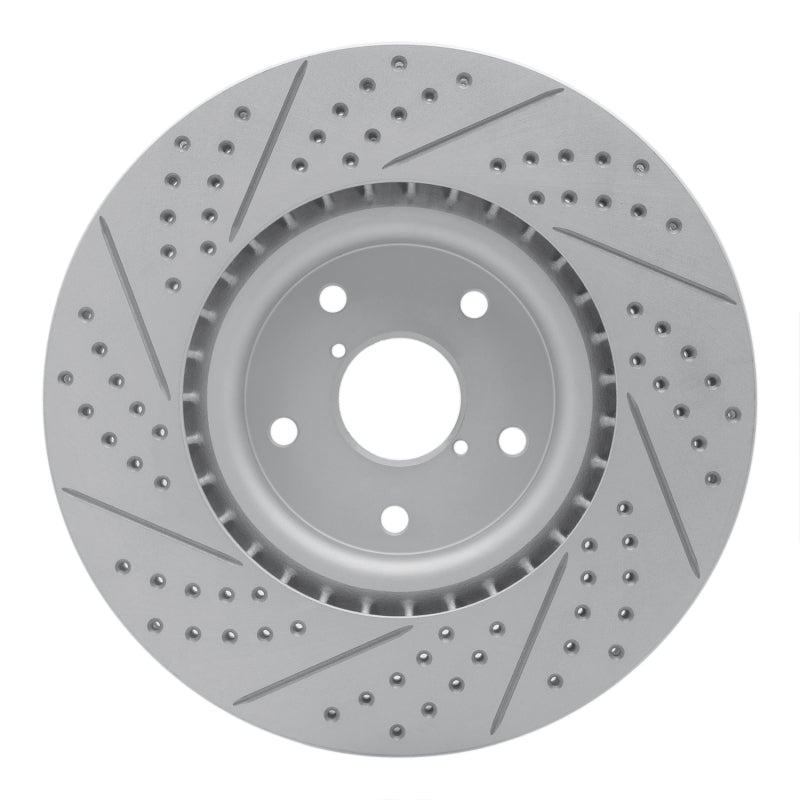 R1 05-20 Subaru WRX Front Right Drilled & Slotted Geo-Carbon Rotor