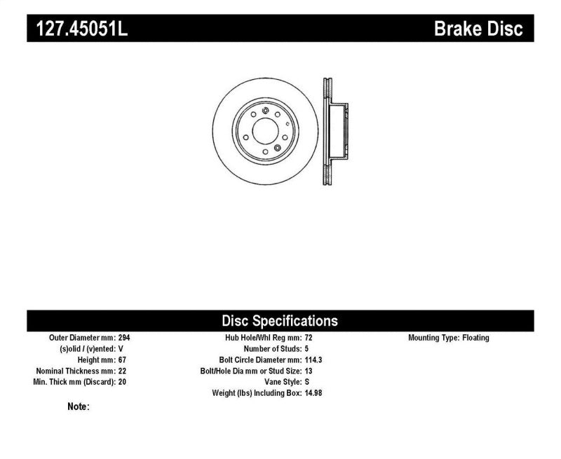 StopTech Slotted &amp; Drilled Sport Brake Rotor