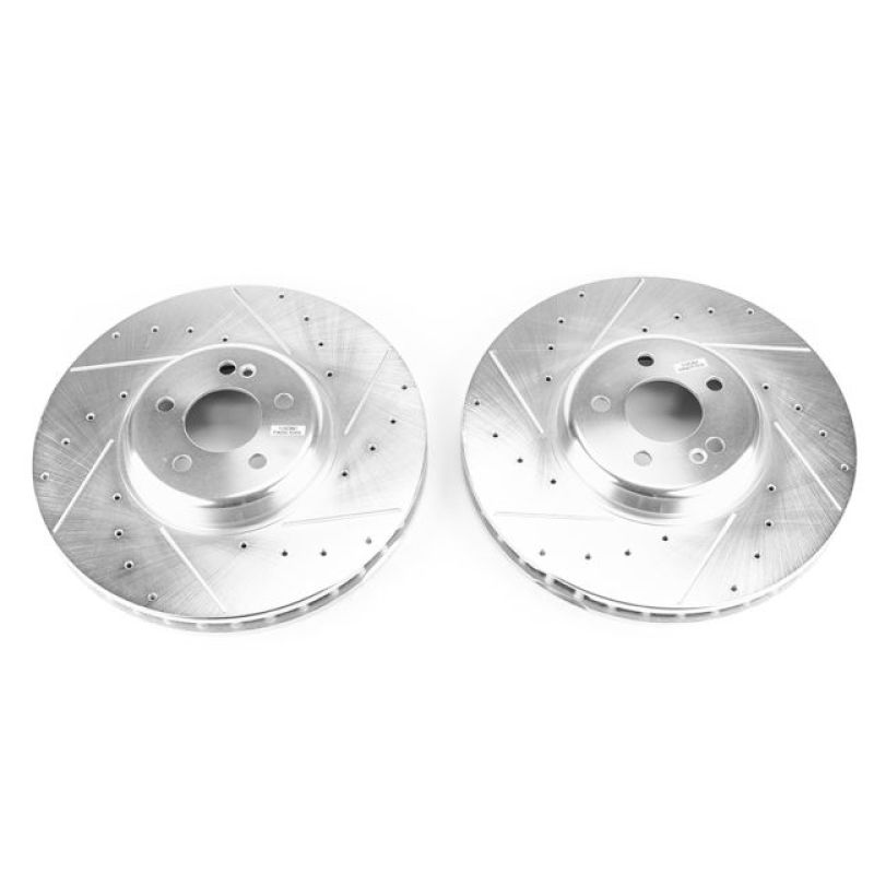 Power Stop 17-18 Mercedes-Benz C43 AMG Front Evolution Drilled &amp; Slotted Rotors - Pair