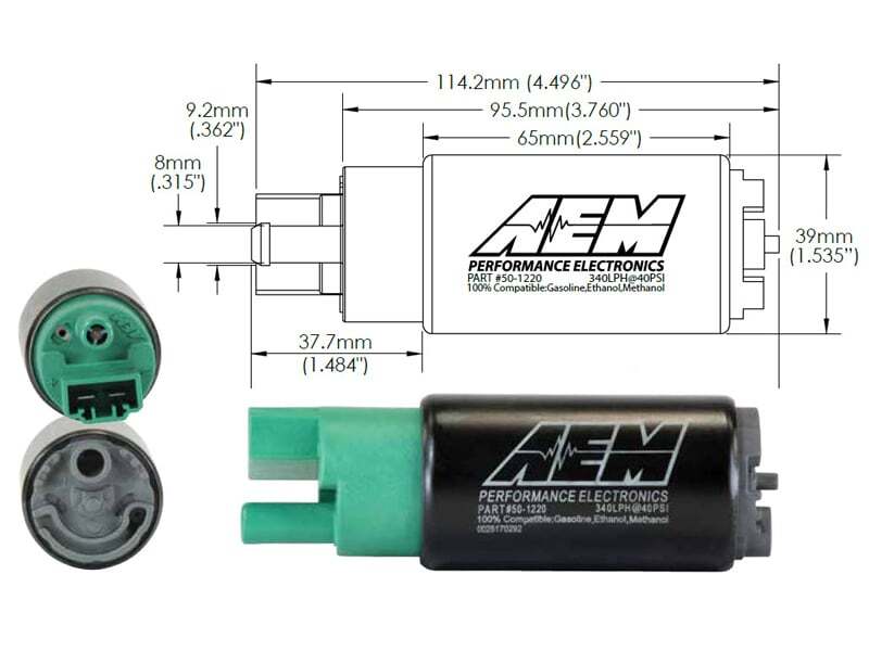 AEM 320LPH 65mm Fuel Pump Kit w/o Mounting Hooks - Ethanol Compatible