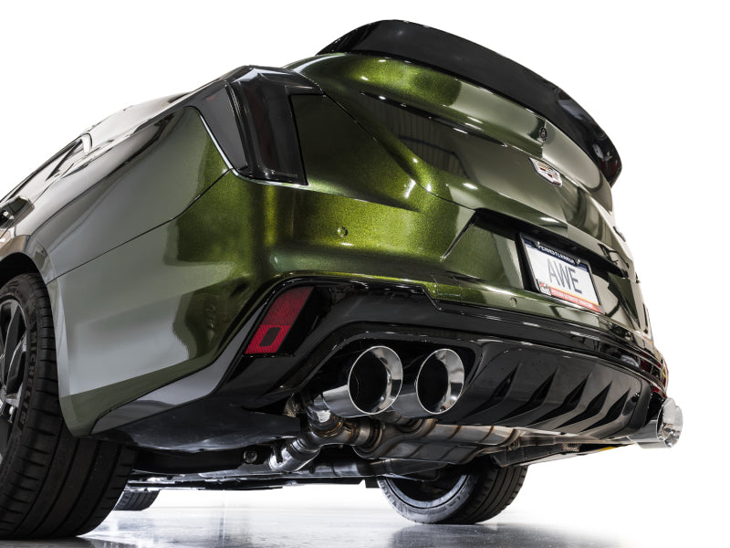 AWE Tuning 2021+ Cadillac CT4-V Blackwing SwitchPath Exhaust - Chrome Silver Tips