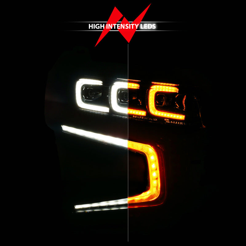 ANZO 21-23 Chevy Tahoe/Suburban LED Light Bar Style Headlights Black w/ Squential DRL (Right Side)