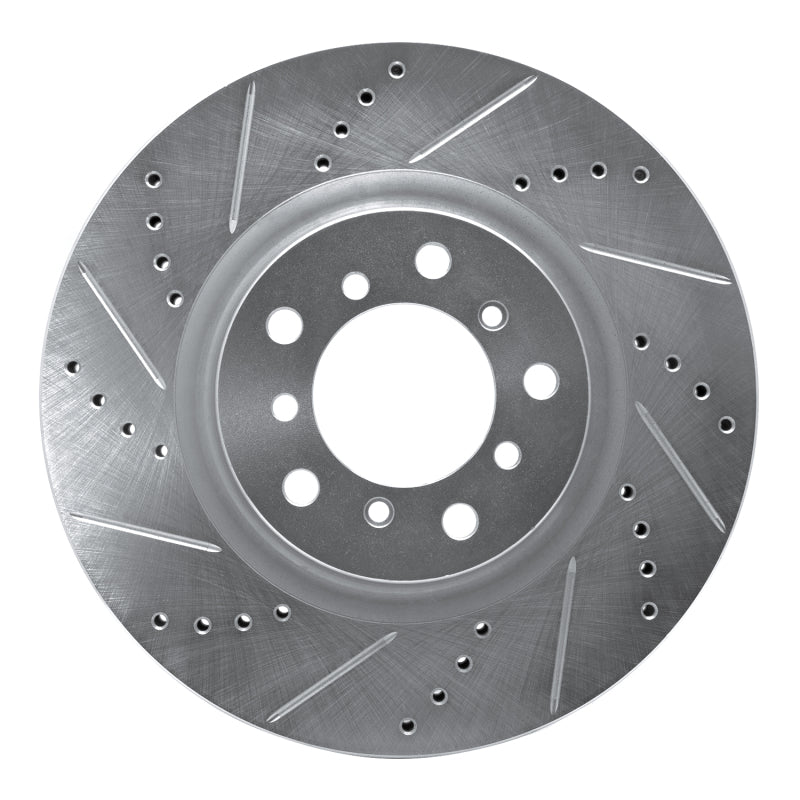 R1 2001-2006 BMW M3 Right Front Drilled &amp; Slotted Silver Brake Rotor