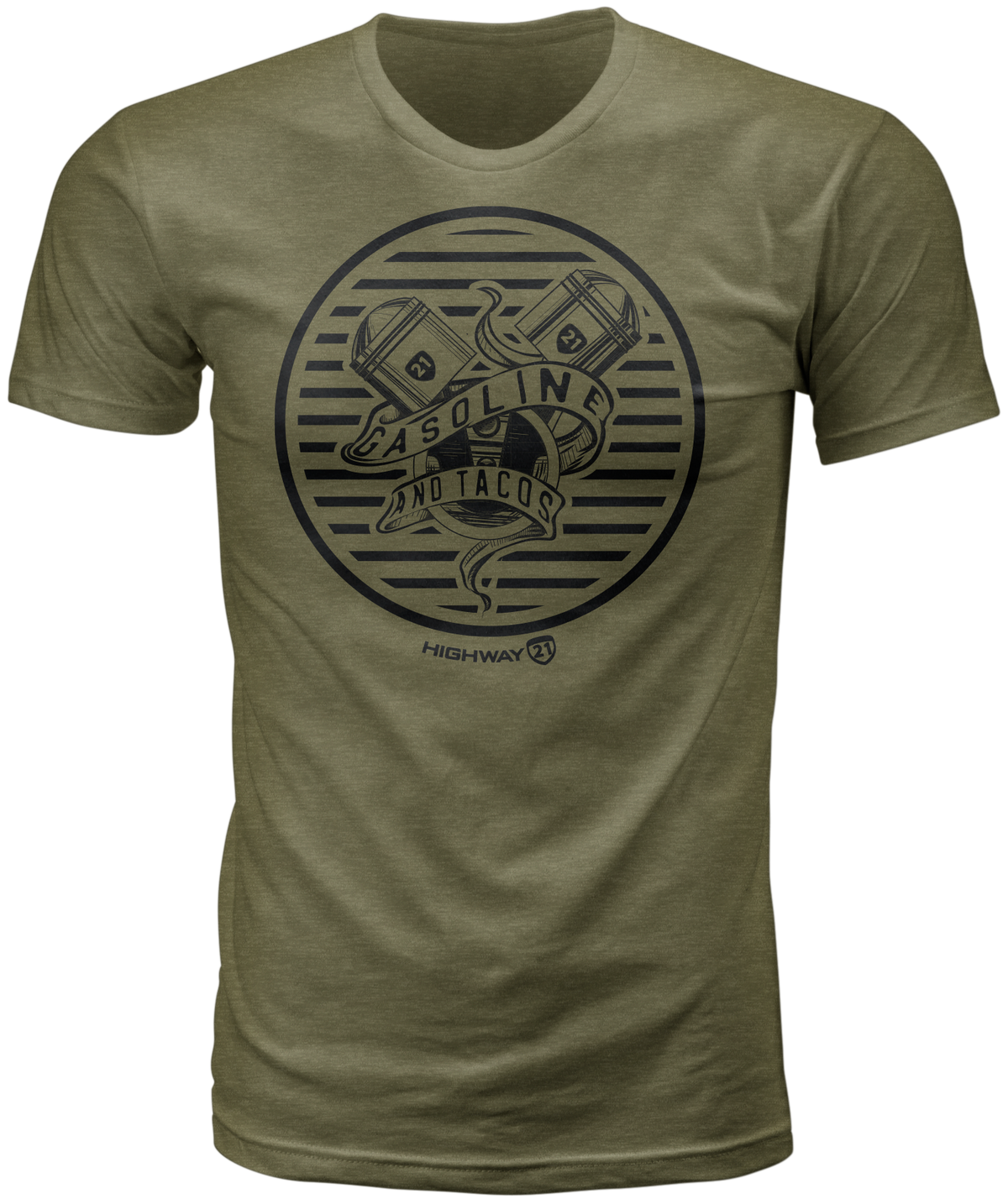 Gasoline Tee Military Green Sm