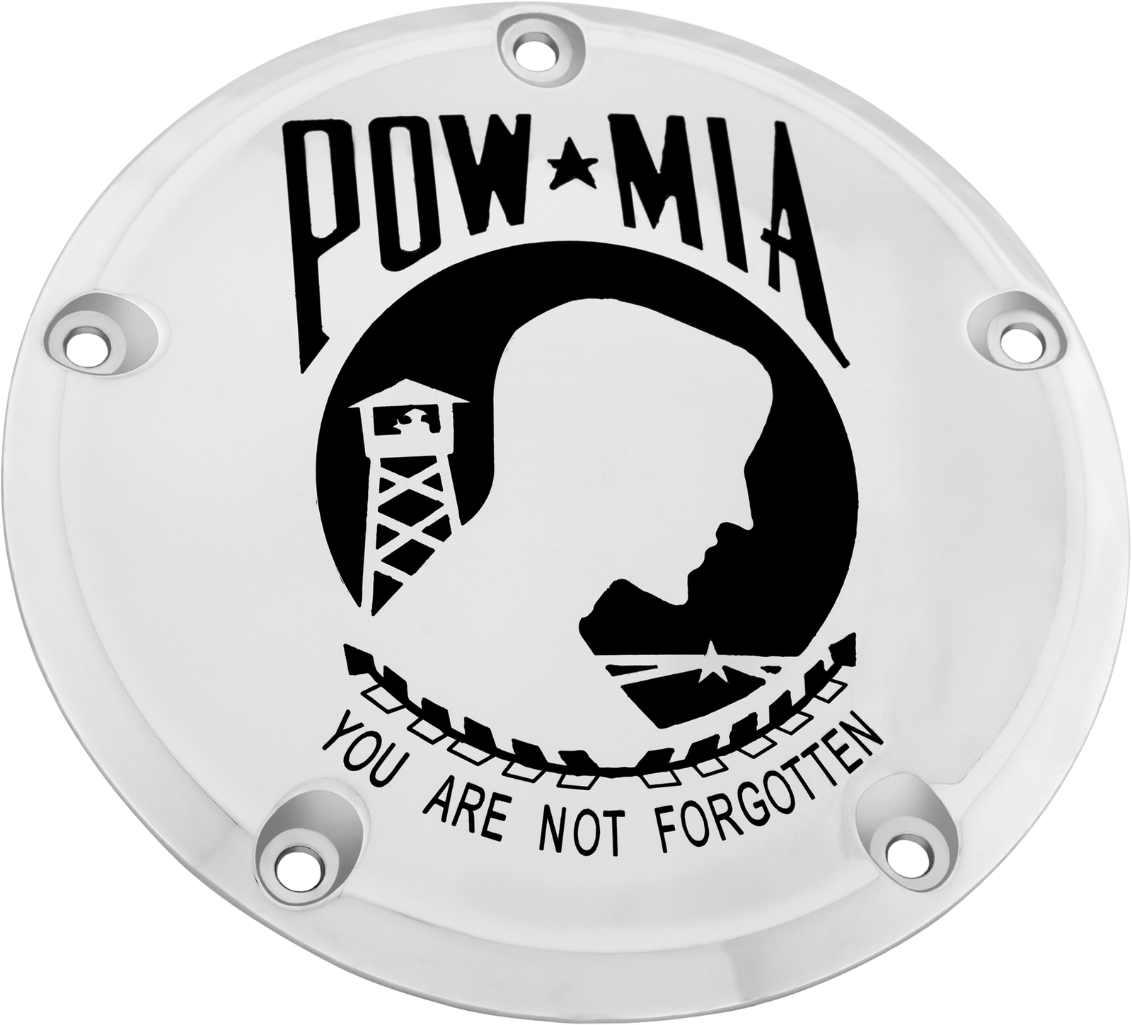 6   M8 Softail Derby Cover Pow Mia Chrome