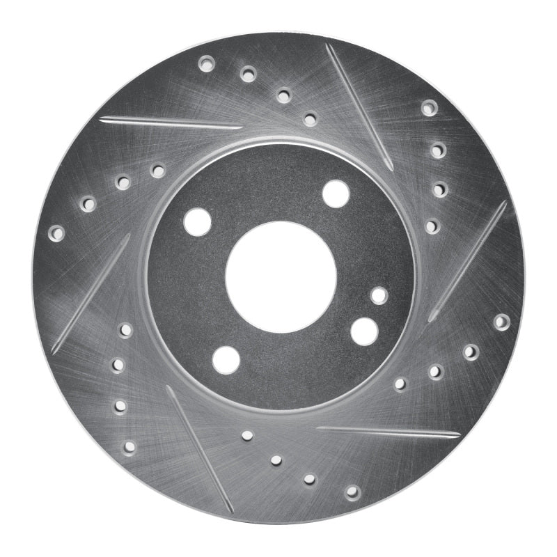 R1 94-02 Mazda Miata Front Right Drilled &amp; Slotted Silver Brake Rotor