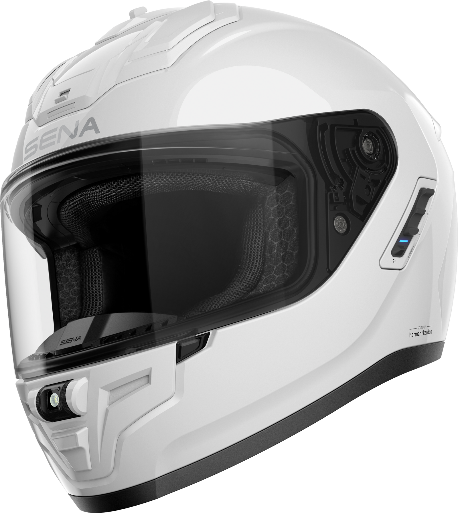 Phantom Ff Mesh Com Helmet Glossy White Sm