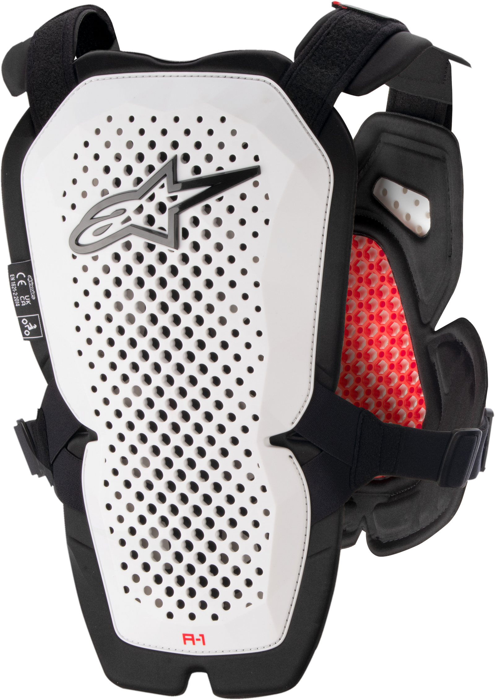 A 1 Chest Protector White/Black/Red Md/Lg