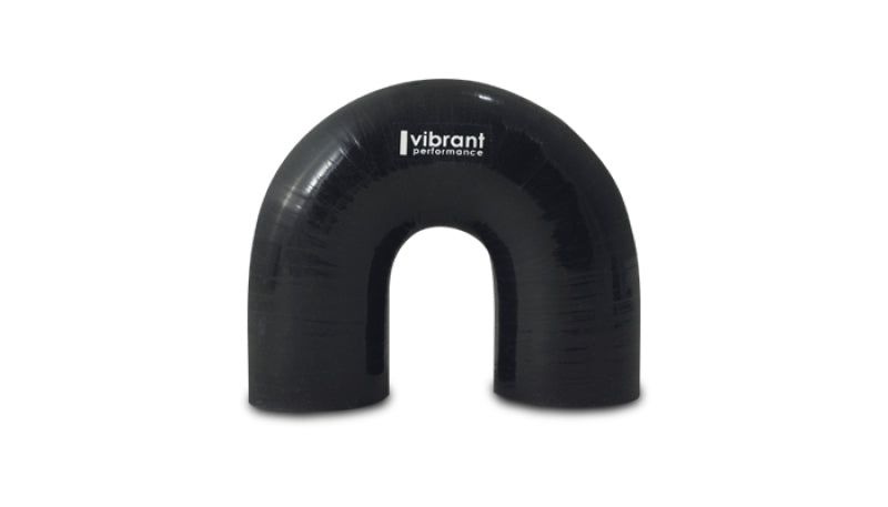 Vibrant 4 Ply Reinforced Silicone Elbow Connector - 2in ID x 5.50in Leg 180 Deg Elbow (BLACK)