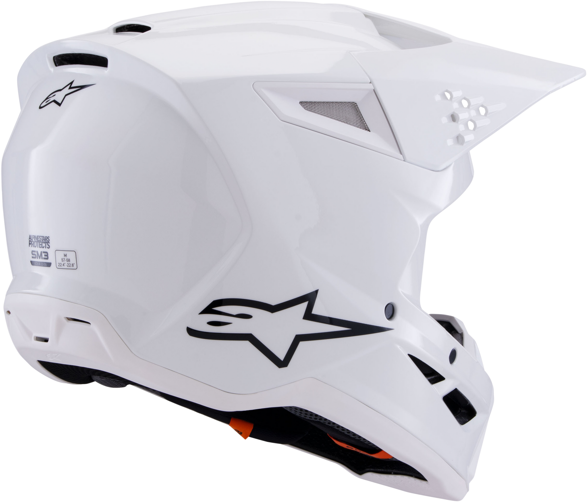 Sm3 Solid Helmet White Glossy Md