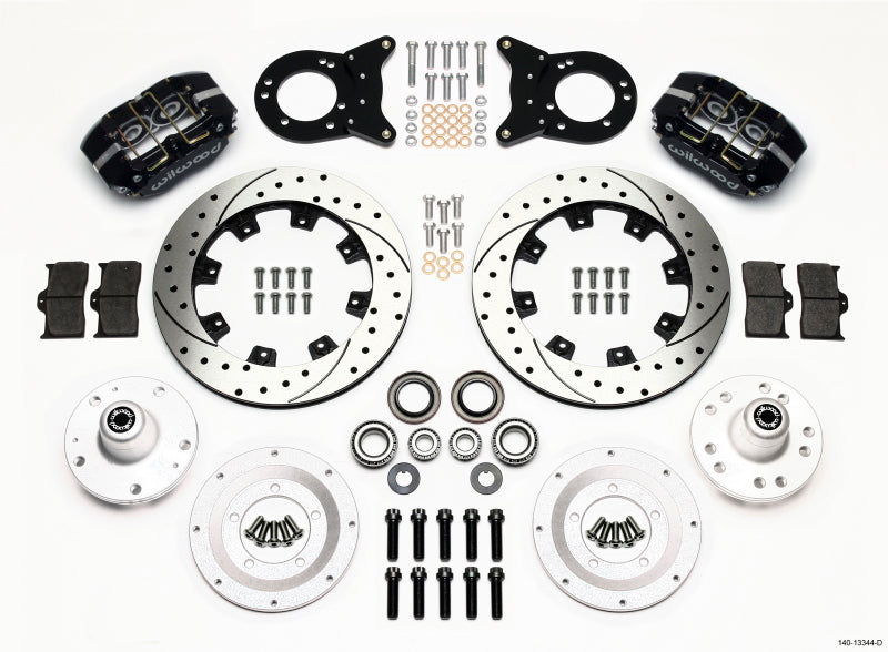 Wilwood Dynapro Dust-Boot Front Kit 12.19in Drilled 1965-1969 Mustang Disc &amp; Drum Spindle