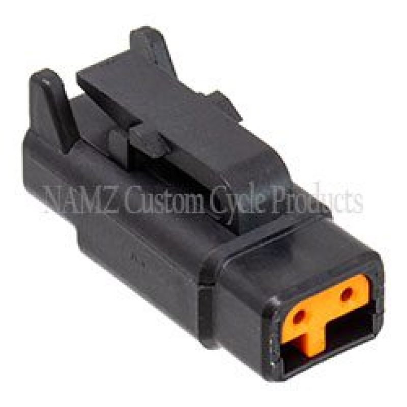 NAMZ Deutsch DTM 2-Position Plug w/2 Stamped Terminals &amp; Wedgelock - Black (HD 74112-98BK)