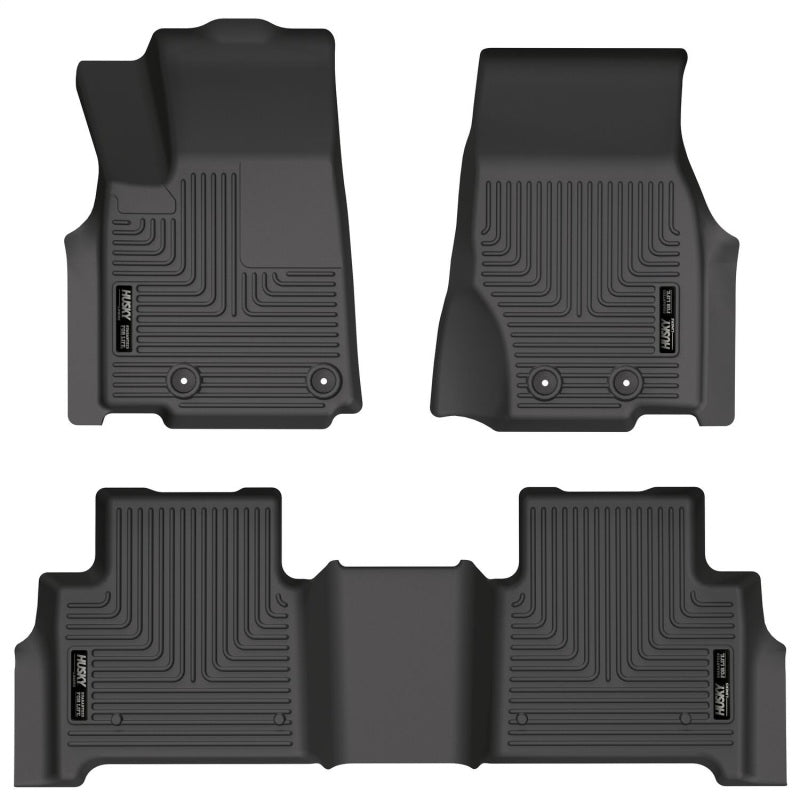 Husky Liners 2022 Jeep Grand Cherokee (New Style) Weatherbeater Black Front &amp; 2nd Seat Floor Liner