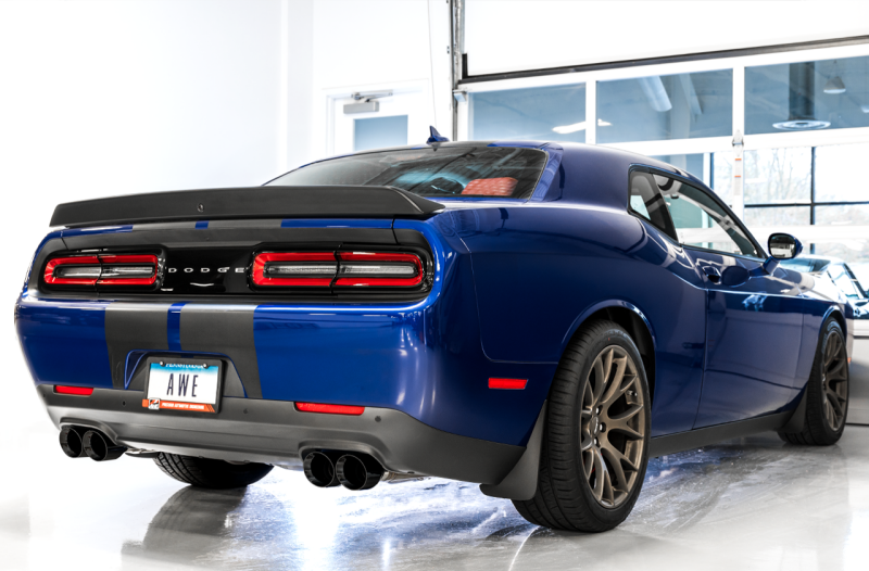 AWE Tuning 2015+ Dodge Challenger 6.4L/6.2L Non-Resonated Touring Edition Exhaust - Quad Black Tips