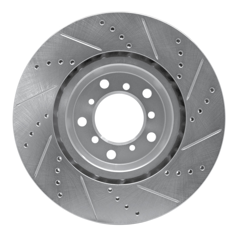 R1 2001-2006 BMW M3 Right Front Drilled & Slotted Silver Brake Rotor