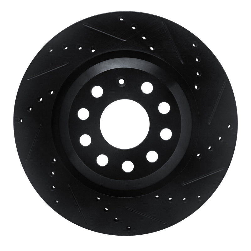 DFC 06-25 Audi S3 (USA/Canada) Rear Right Drilled &amp; Slotted Black Brake Rotor