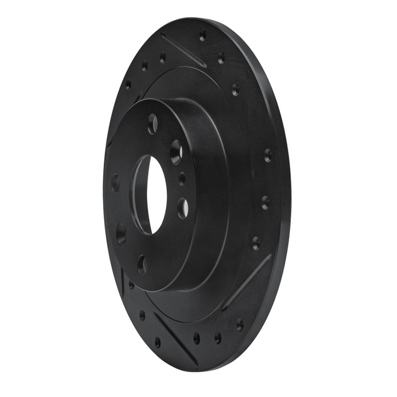 R1 1990-2003 Ford Escort Rear Right Drilled & Slotted Black Brake Rotor