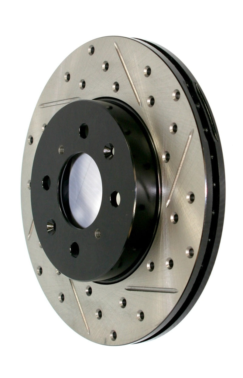 StopTech 15-19 Subaru WRX (Excl. Eyesight Technology) Rear Right Sport Drilled &amp; Slotted Rotor