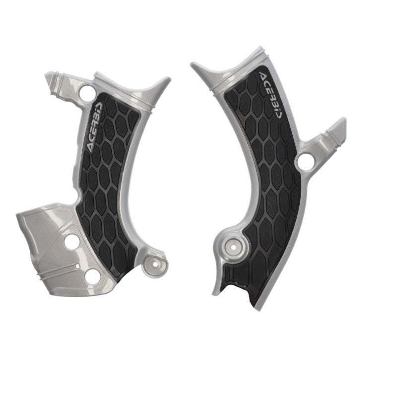 Acerbis 23+ Yamaha YZ450F Frame Guards- X-Grip - Silver/Black