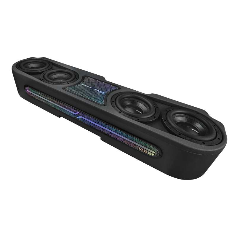 DS18 Jeep Gladiator JT 2020-UP 4 x 8in Subwoofers Included (ZR8.2D) Underseat Box Black -LED Lights