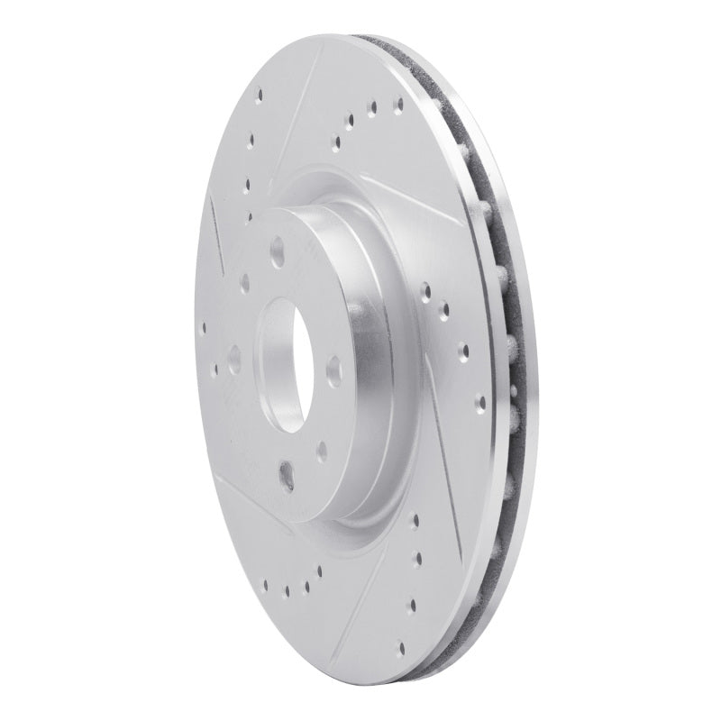 R1 2012-2019 Fiat 500 (USA/Canada) Front Left Drilled & Slotted Silver Brake Rotor
