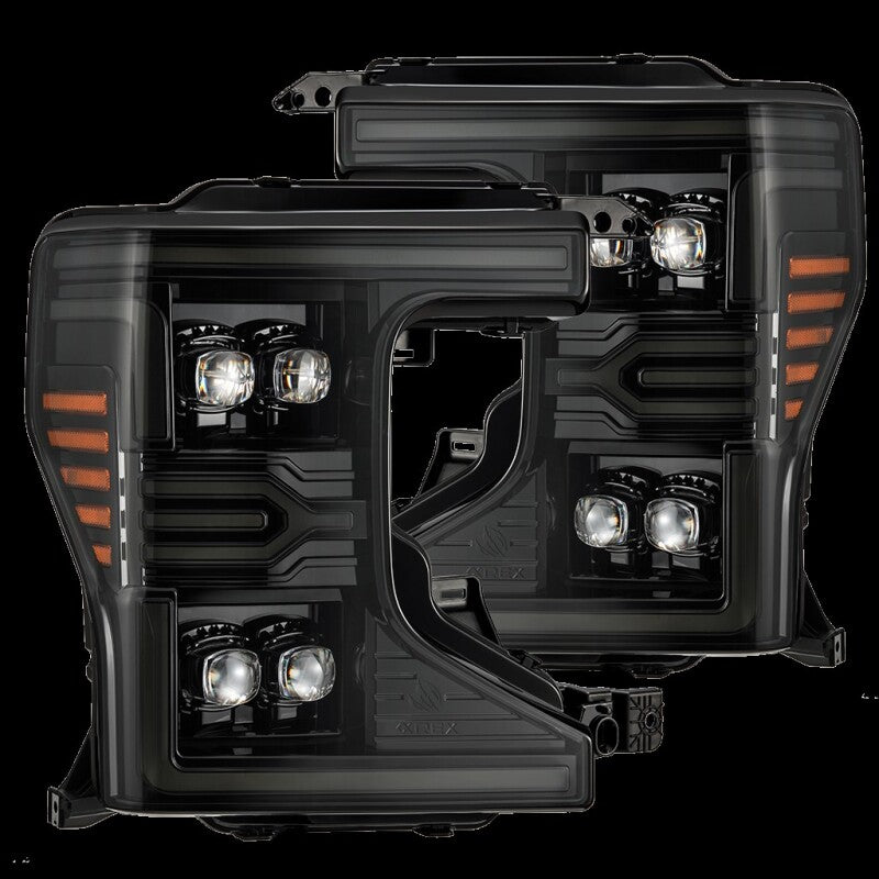 AlphaRex 20-22 Ford F-250/350/450 SD NOVA-Series LED Proj Headlights Alpha-Bk w/Acv Light SS &amp; SBDRL