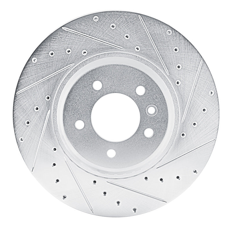 R1 20-25 Land Rover Defender 110 Front Right Drilled &amp; Slotted Silver Brake Rotor